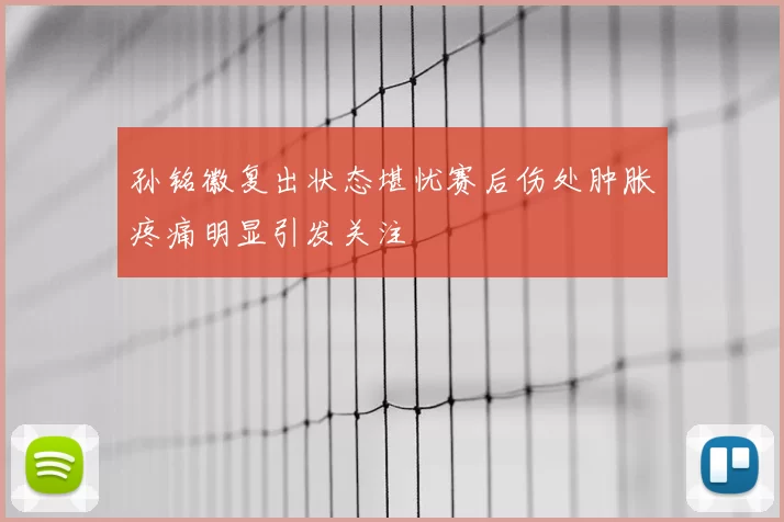 孙铭徽复出状态堪忧赛后伤处肿胀疼痛明显引发关注
