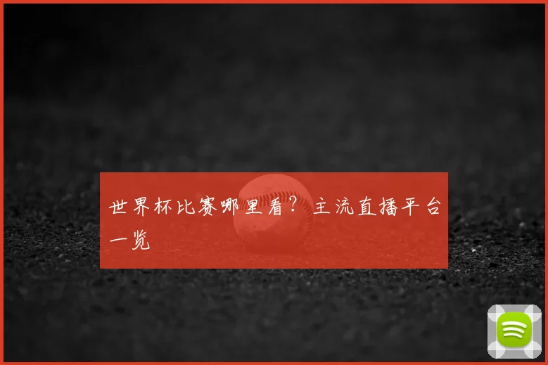 世界杯比赛哪里看?主流直播平台一览